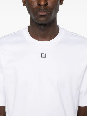 FENDI Signature Plaque Cotton T-Shirt - Men's