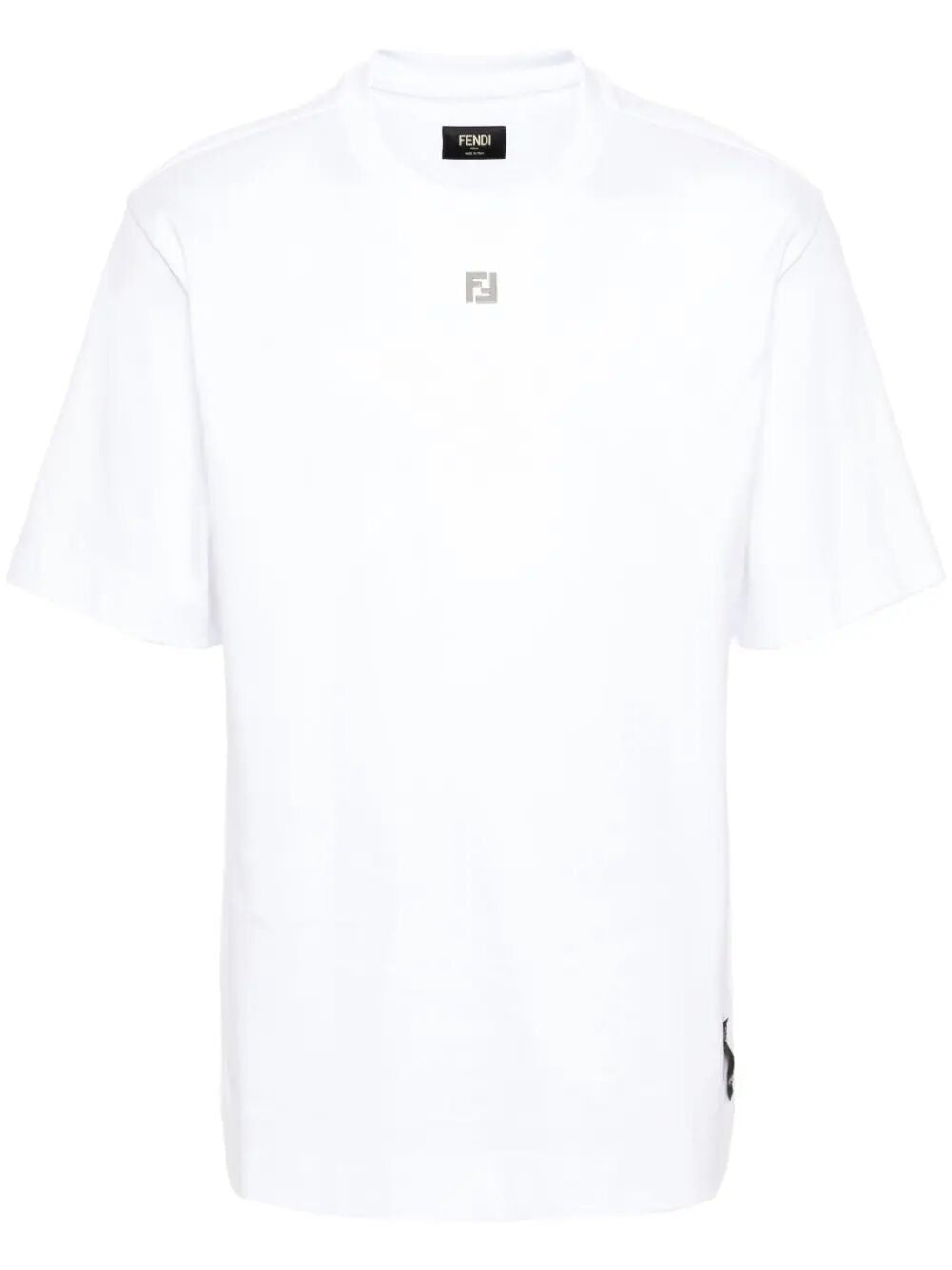 FENDI Signature Plaque Cotton T-Shirt - Men's