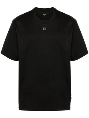 FENDI Signature Plaque Cotton T-Shirt - Men's