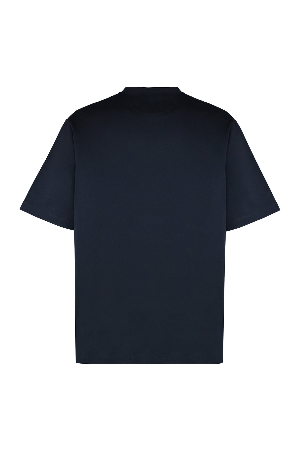 FENDI Men's Cotton Crew-Neck T-Shirt with Zippered Pocket