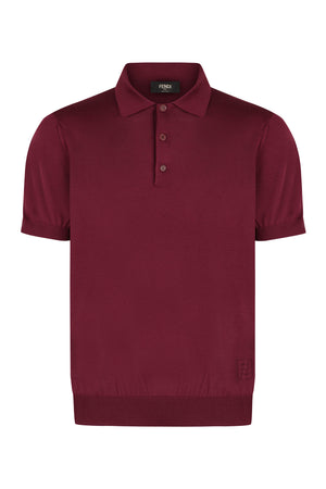 FENDI Men's Classic Knit Wool Polo Shirt