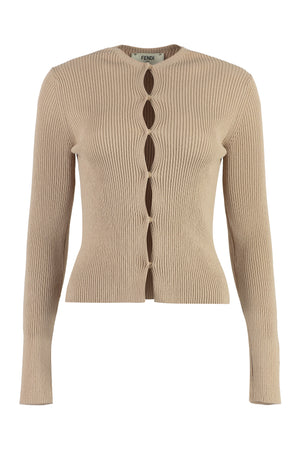 Áo Cardigan Rộng Màu Beige với Khe Cắt Dành Cho Nữ