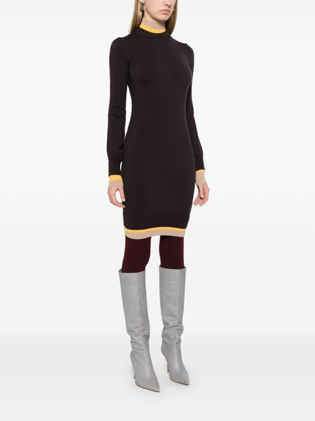 FENDI Layered Ribbed Knit Dress