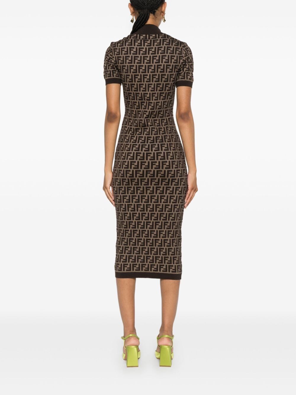 FENDI Elegant Jacquard Midi Dress for Women