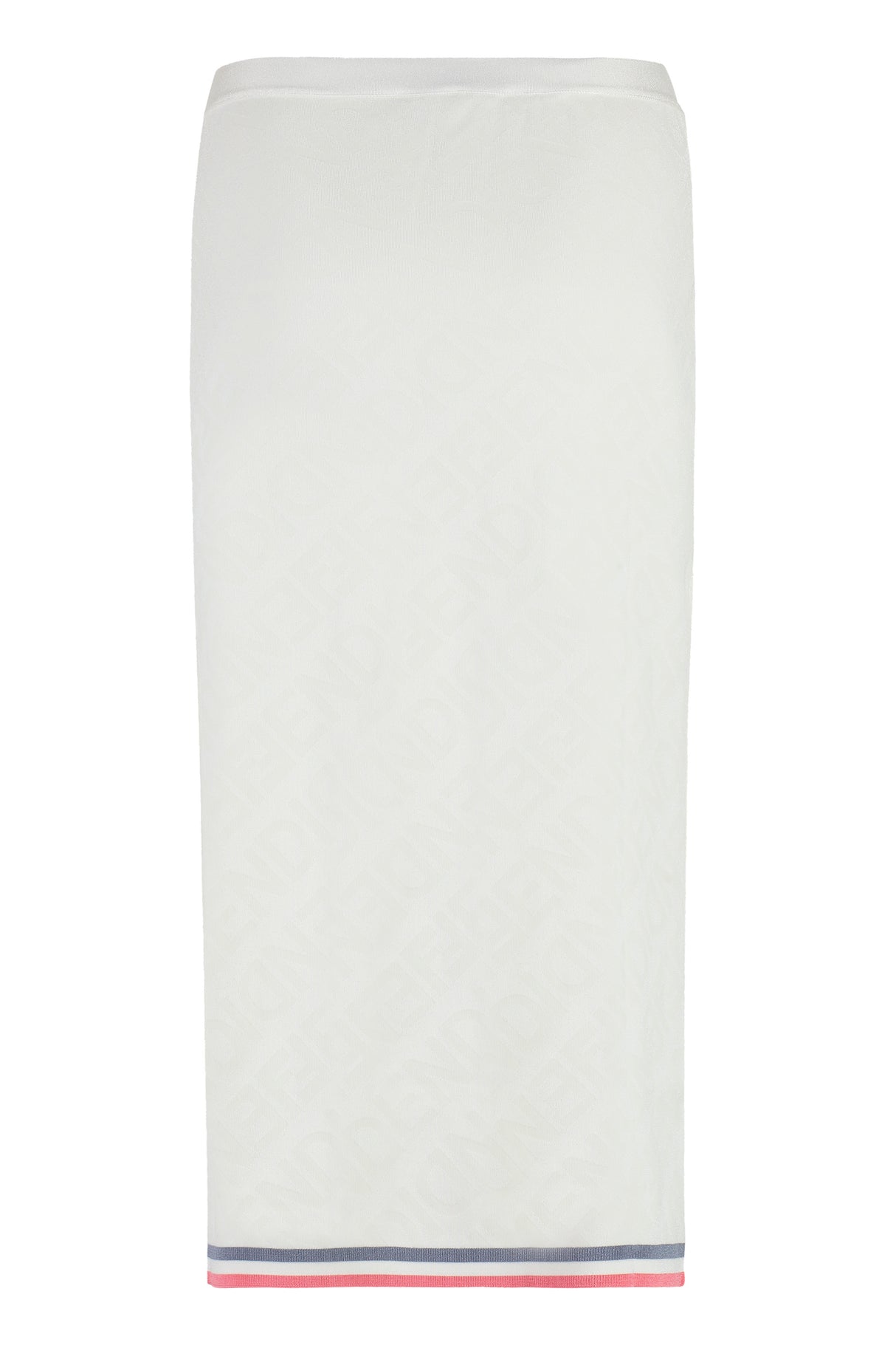 Đầm Jacquard Knit Trắng với Motif Gương Fendi, Bộ sưu tập SS23