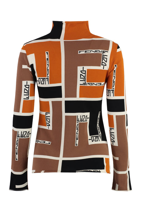 FENDI Stylish Multicolor Printed Long-Sleeve Top for Women - SS24