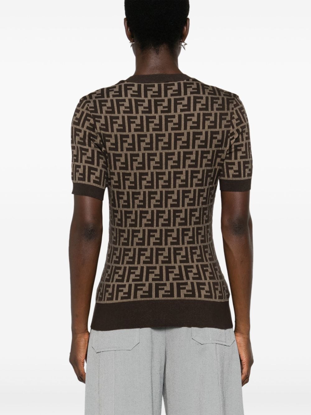 FENDI Cotton Blend Knit Top