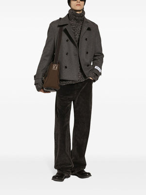 DOLCE & GABBANA Classic Anthracite Grey Wool Caban Jacket