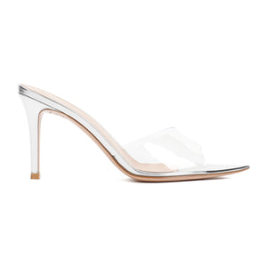 GIANVITO ROSSI Metallic Silver Flat Sandals for Women - SS24 Collection