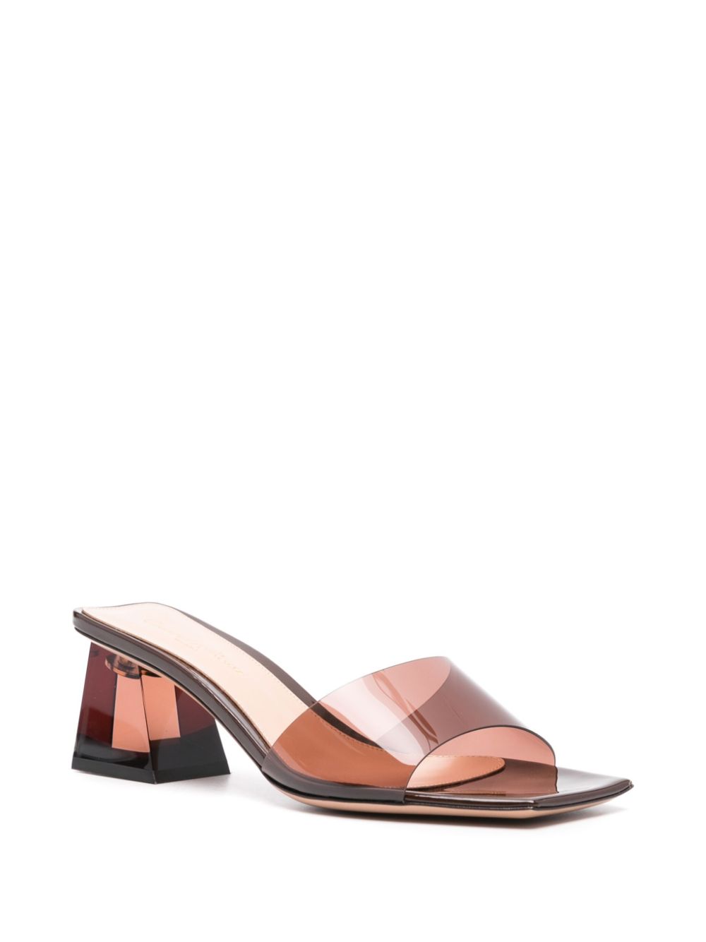 GIANVITO ROSSI Graphic Heel Slip-On Sandals for Women - Brown