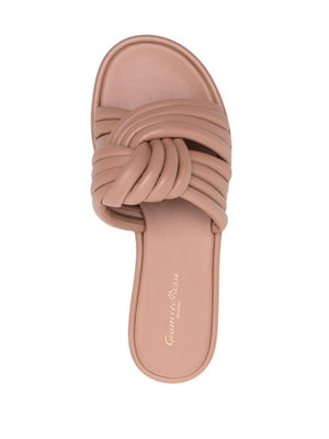 GIANVITO ROSSI Praline Leather Ballerina Sandals for Women