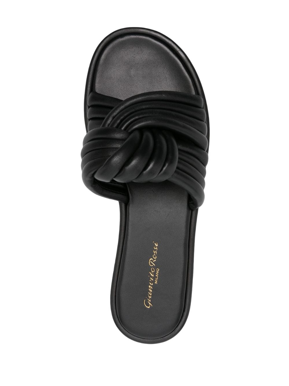 GIANVITO ROSSI Women's Leather Flat Sandals - Sleek and Stylish for SS24