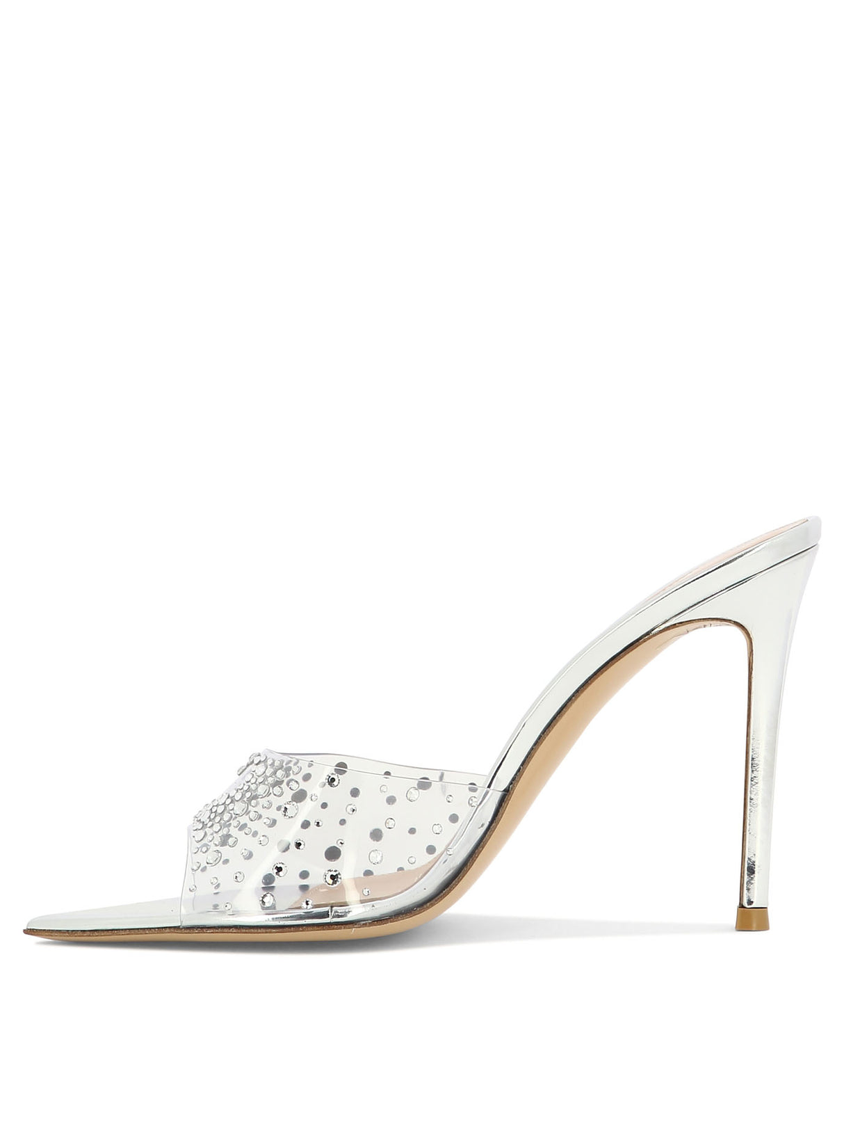 GIANVITO ROSSI Silver Slip-On Sandals for Women