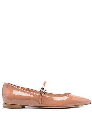 GIANVITO ROSSI Pointed-Toe Buckle-Strap Ballerina Shoes for Women