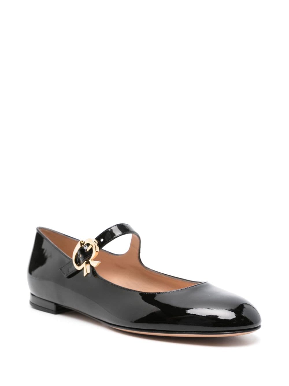 GIANVITO ROSSI Classic Patent Leather Ballet Flats