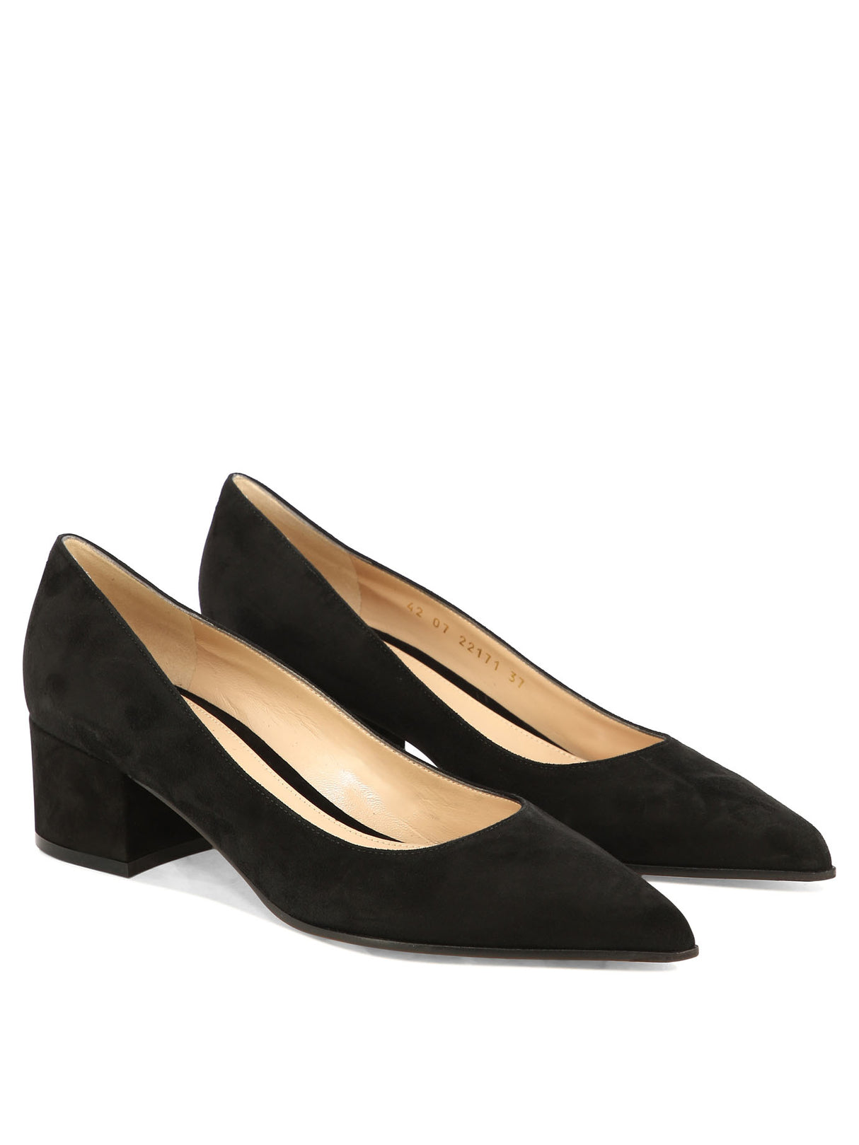 GIANVITO ROSSI Classic Black Suede Block-Heel Pumps for Women