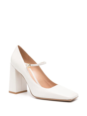 GIANVITO ROSSI Off-White Leather Pumps for Women with Buckle Detail