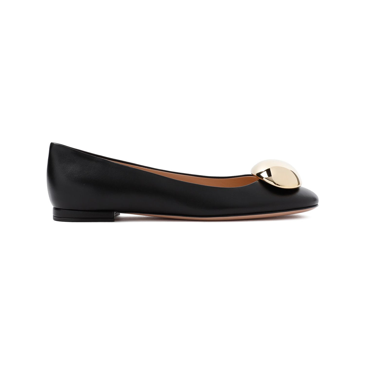 GIANVITO ROSSI Classic Black Nappa Leather Ballerina Flats for Women