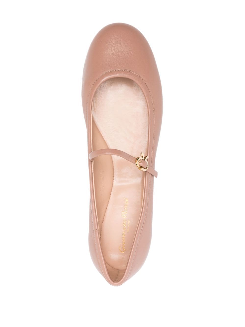 GIANVITO ROSSI Blush Beige Leather Ballet Flats for Women