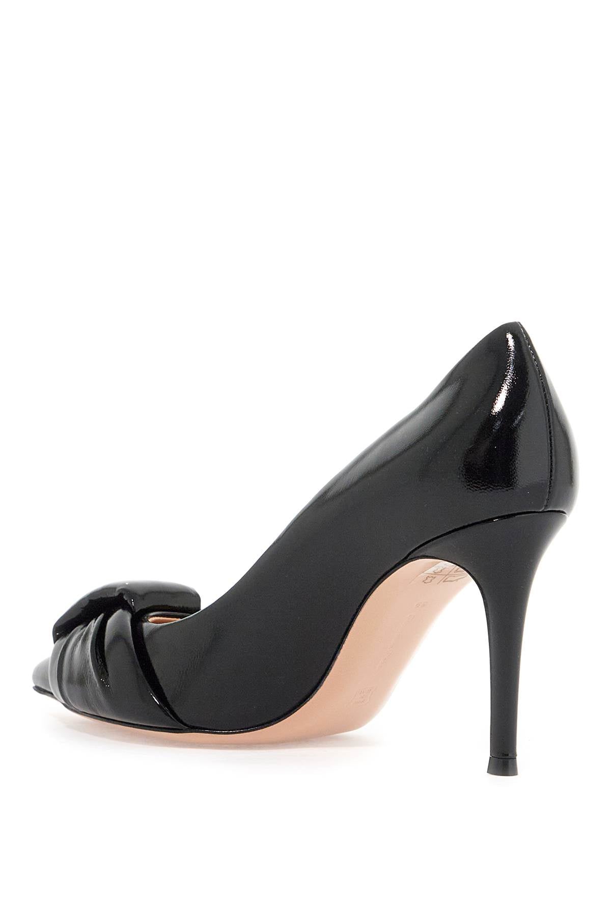 GIANVITO ROSSI Elegant Patent Leather Pumps with Front Knot Detail