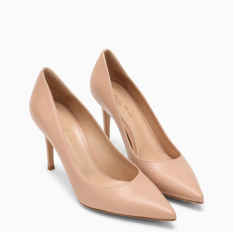 GIANVITO ROSSI Dark Pink Leather Pumps for Women - SS23 Collection