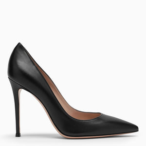 GIANVITO ROSSI Elegant Black Leather Pumps for Women – High Heel Pointed Toe Shoes for SS23