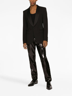 DOLCE & GABBANA Men's Two-Piece Black Wool and Silk Tuxedo for FW23