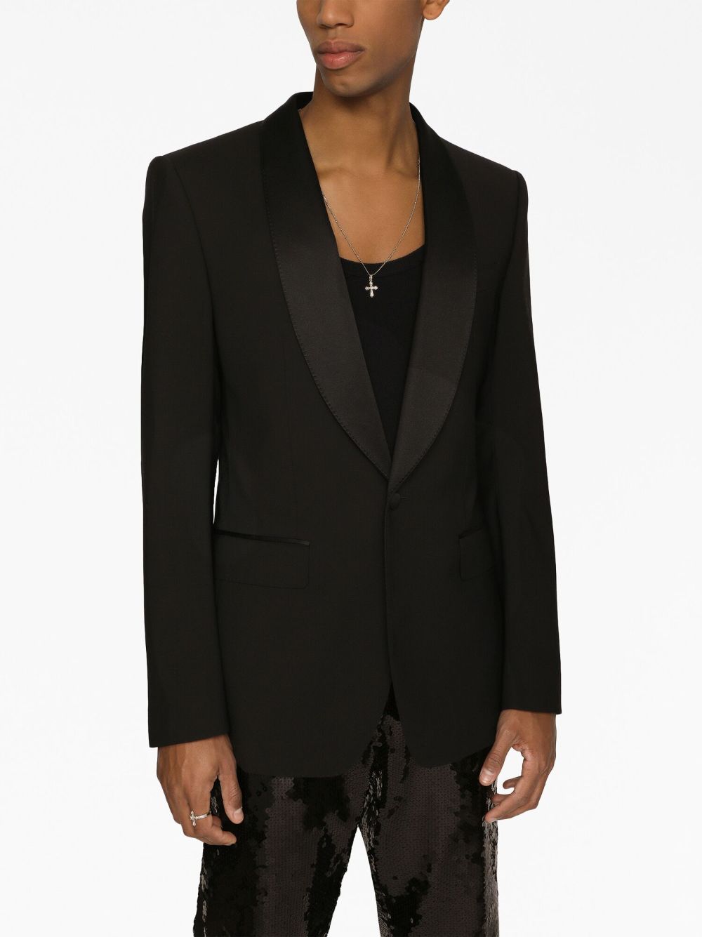 DOLCE & GABBANA Men's Two-Piece Black Wool and Silk Tuxedo for FW23