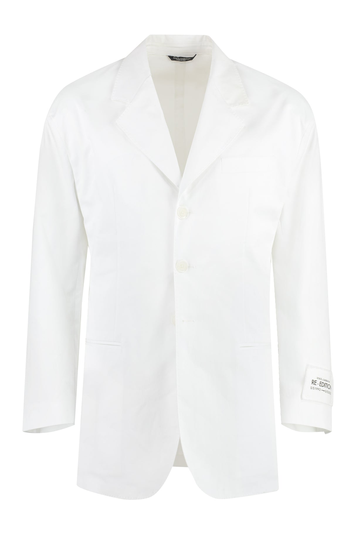 DOLCE & GABBANA Men's White Cotton Jacket for SS23 Season