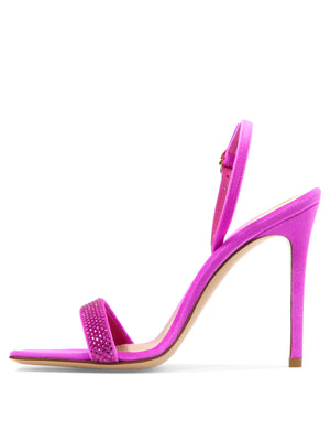 GIANVITO ROSSI Purple Velvet Sandals for Women with 11cm Heel