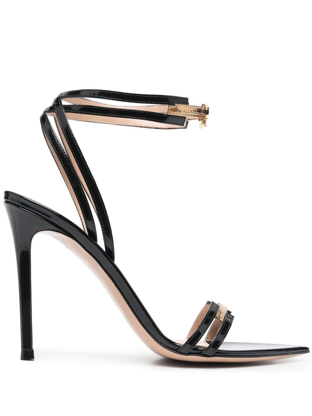 GIANVITO ROSSI Sleek Black Leather Thong Sandals for Women - SS23 Collection