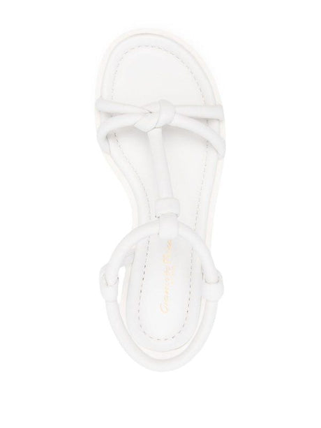 GIANVITO ROSSI Elegant White Leather Platform Sandals