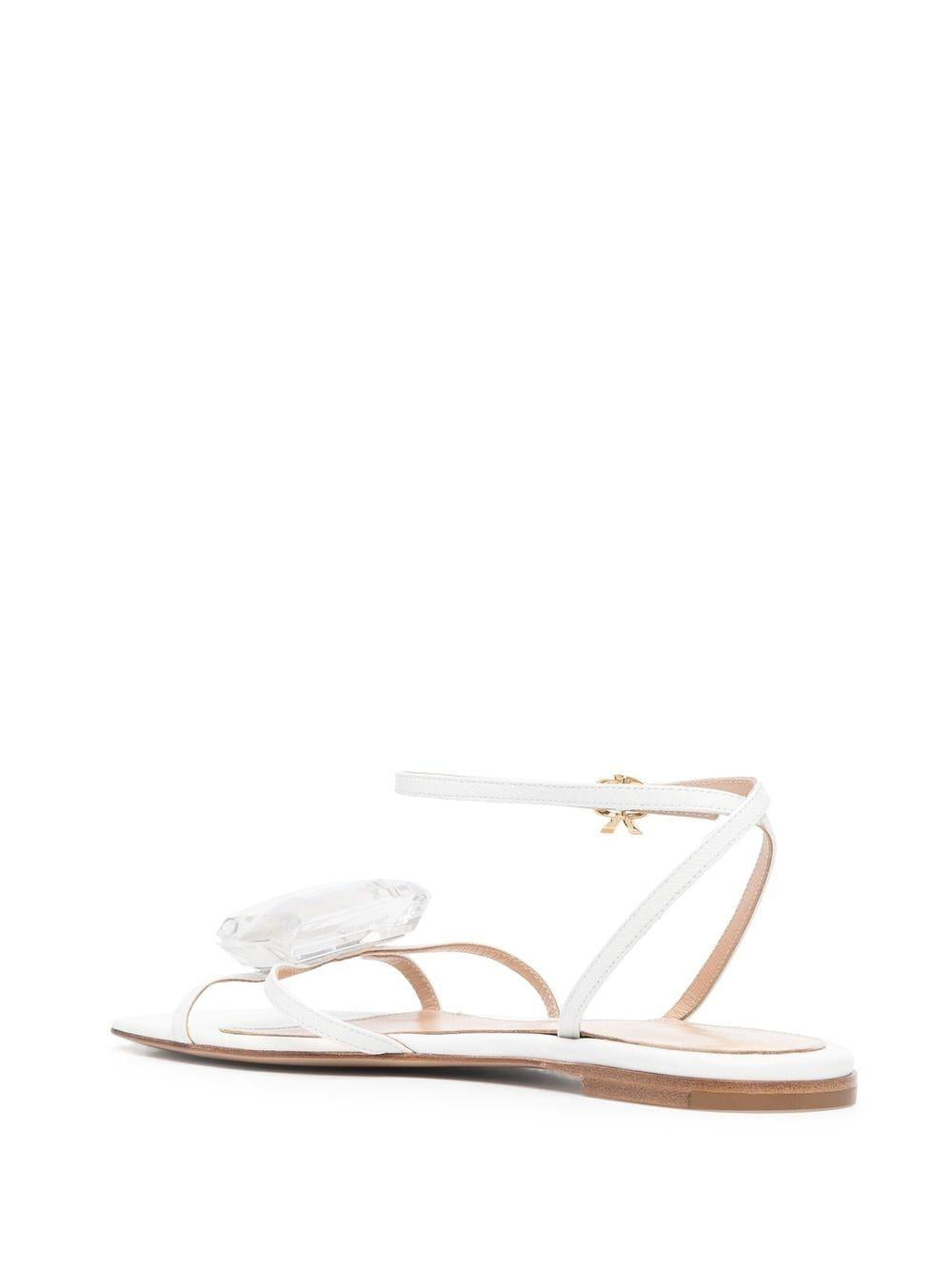 GIANVITO ROSSI Elegant Flat Sandal for Women in White - SS23 Season