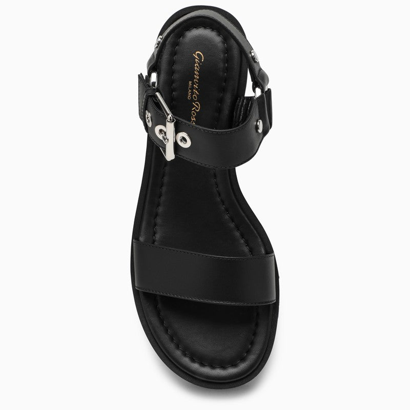 Giày Sandal Da Bò Màu Đen Cho Nữ - Bộ Sản Phẩm SS24