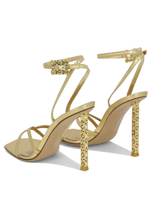 GIANVITO ROSSI Gold Criss-Cross Heeled Sandals for Women, SS24 Collection