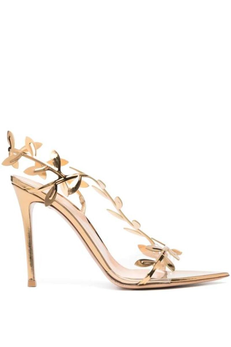 GIANVITO ROSSI Flavia Metallic Charm Sandals