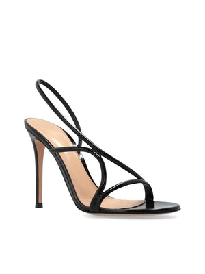 GIANVITO ROSSI Elegant 105mm Black Lamb Leather Sandals