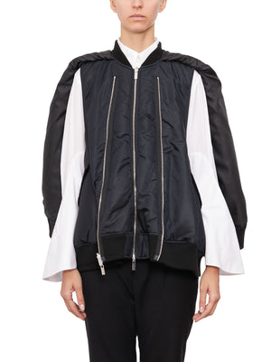 COMME DES GARÇONS Oversize Black Nylon Bomber Jacket for Women - FW23