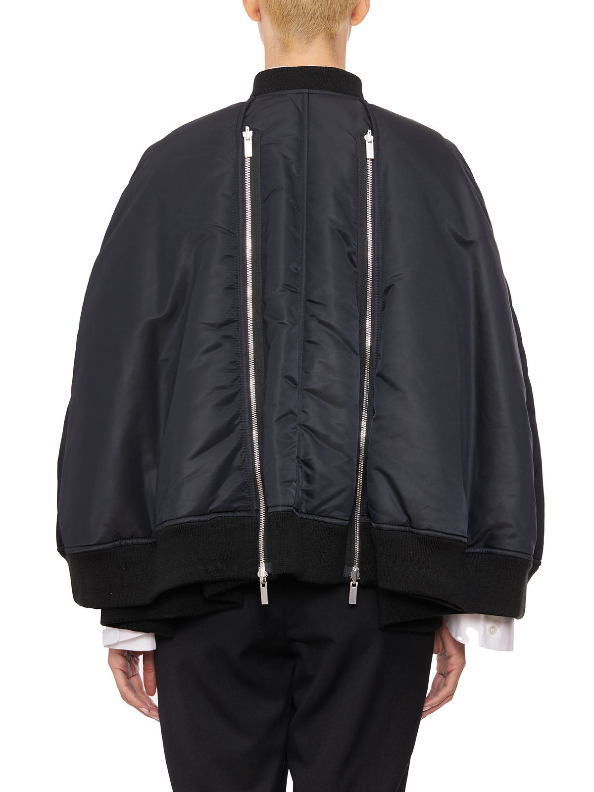 COMME DES GARÇONS Oversize Black Nylon Bomber Jacket for Women - FW23