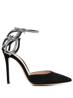 GIANVITO ROSSI Sophisticated Black Crystal Pumps