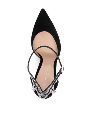 GIANVITO ROSSI Sophisticated Black Crystal Pumps