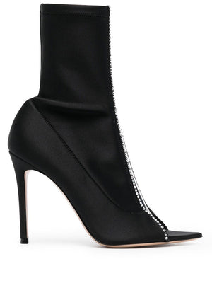 GIANVITO ROSSI Crystal Hiroko Black + Trasp Boots for Women - FW22