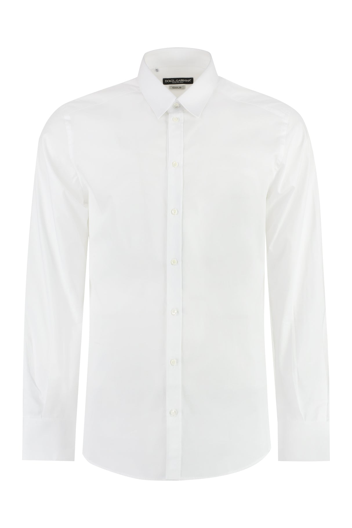 DOLCE & GABBANA Men's White Cotton Shirt with Classic Collar