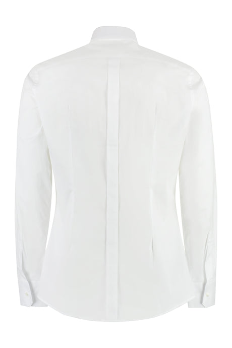 DOLCE & GABBANA Men's White Cotton Shirt with Classic Collar