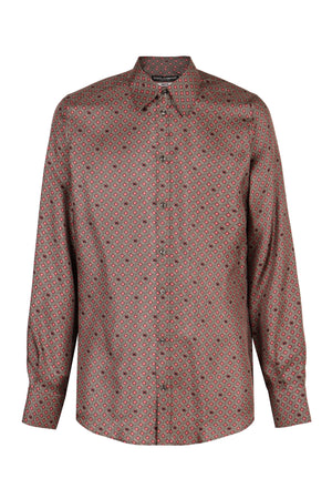 DOLCE & GABBANA Martini-Inspired Silk Button-Up Shirt