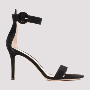 GIANVITO ROSSI Elegant Black Suede Sandals for Women - 8.5cm Heel Height