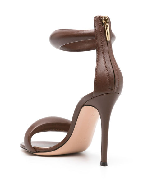 GIANVITO ROSSI Brown Bijoux Leather Heel Sandals for Women