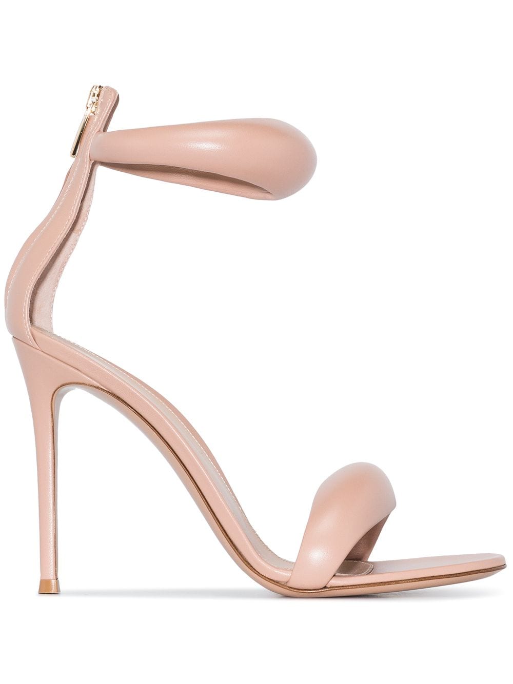 GIANVITO ROSSI Bijoux Peach-Pink Leather Heel Sandals for Women