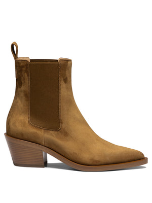 GIANVITO ROSSI Tan Suede Ankle Boots for Women