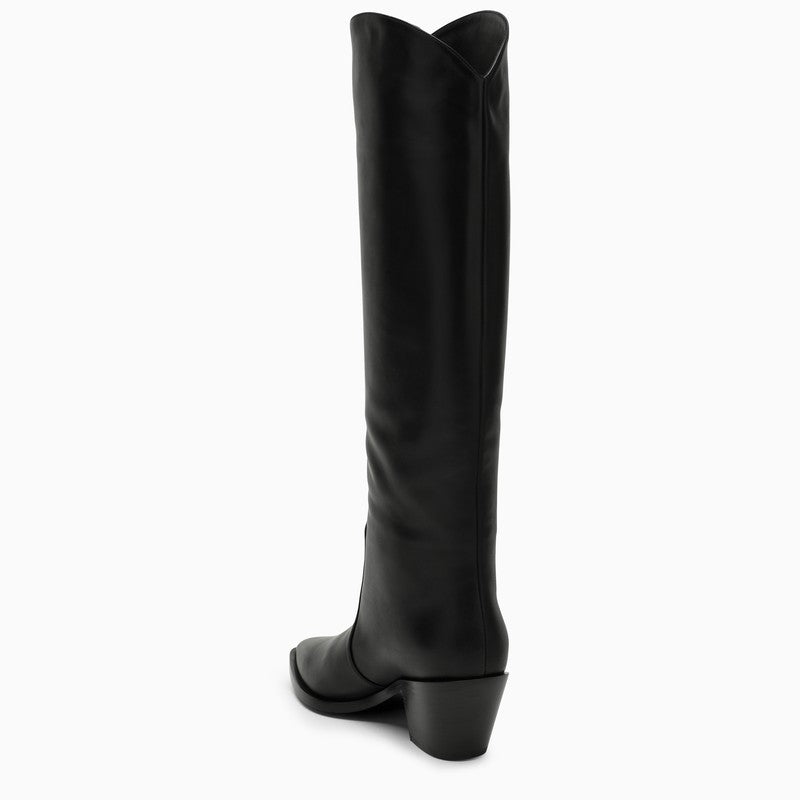 GIANVITO ROSSI Black Leather High Boots for Women